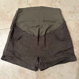 Women's Olive Green Maternity Shorts